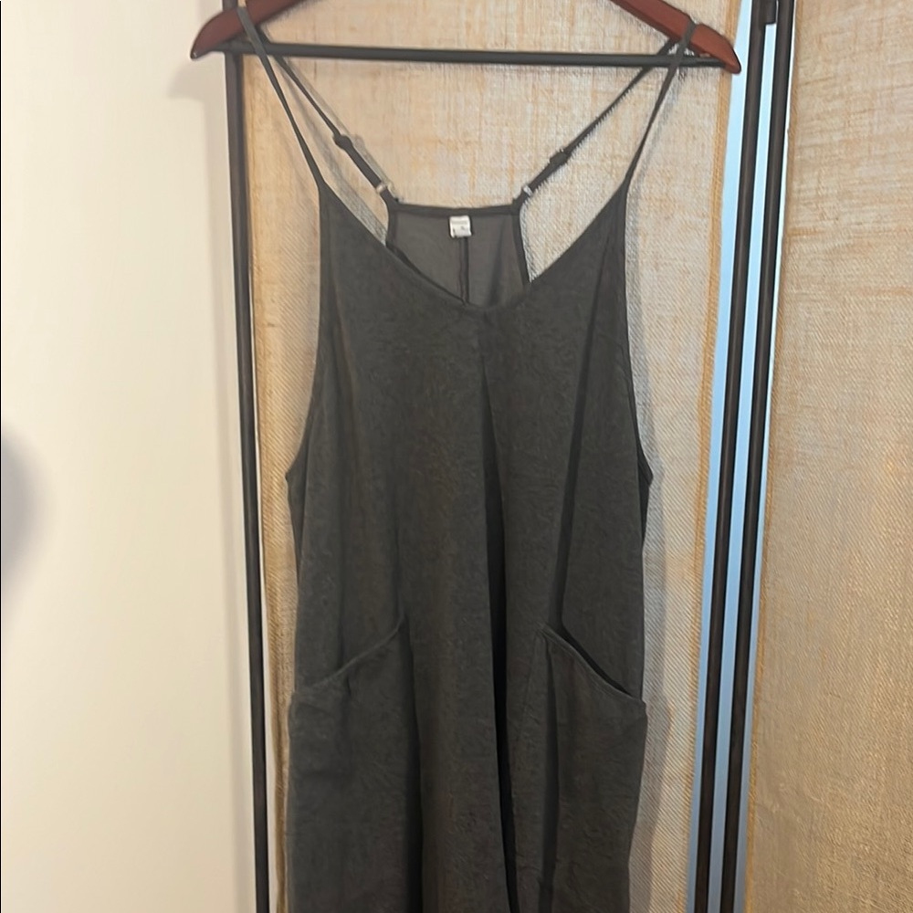 Grey Sleeveless Jumpsuit with Tank Top Style